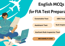 English MCQs for FIA Test Online Preparation
