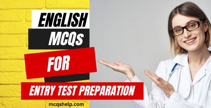 English MCQs For Entry Test