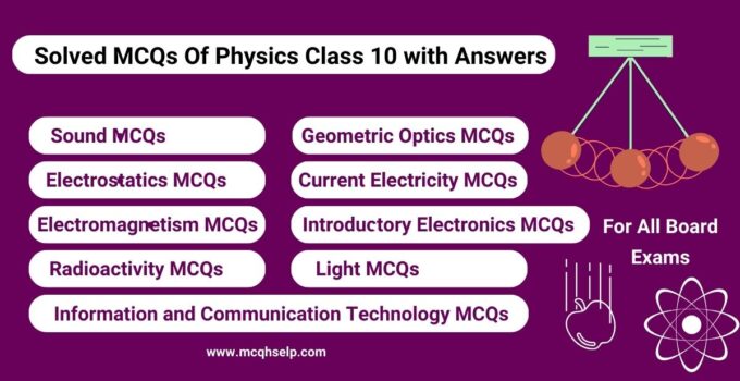 Solved MCQs Of Physics Class 10